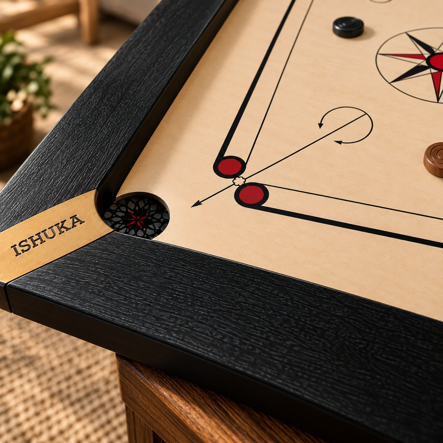 Image of amansporthub 36 Inch Wooden Carrom Board - Full Size Smooth Play Premium Indoor Game 91.44 cm Carrom Board