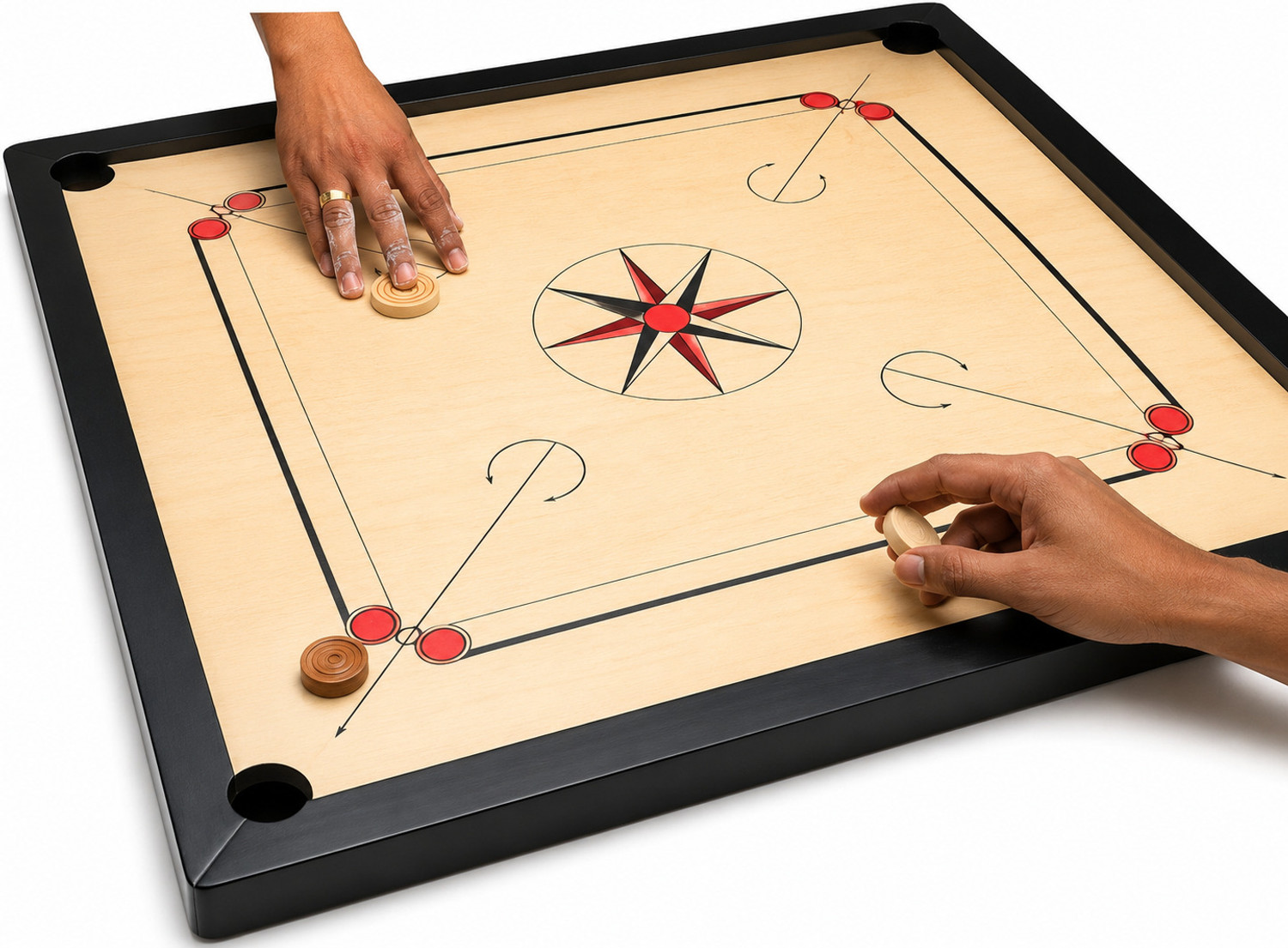 Image of Ishu Sports SMOOTH FULL SIZE,(32 INCH)WITH STRIKER,POWDER AND COINS 81.04 cm Carrom Board