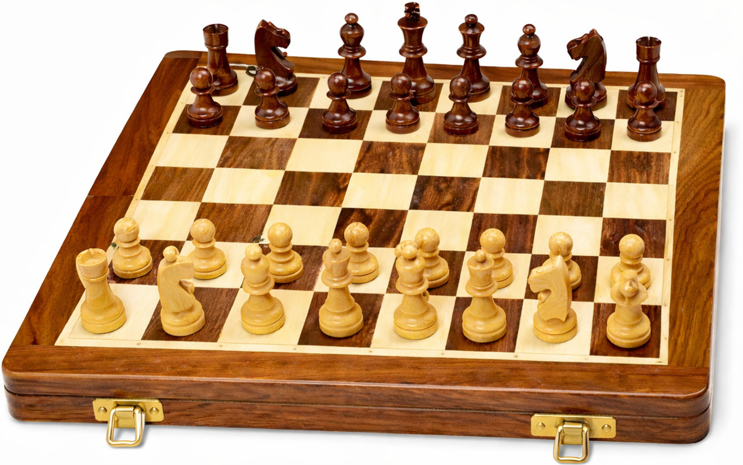 Image of Nakashi 13 INCH Wooden Folding Chess Set with Storage | Classic Chess Board Game 33 cm Chess Board
