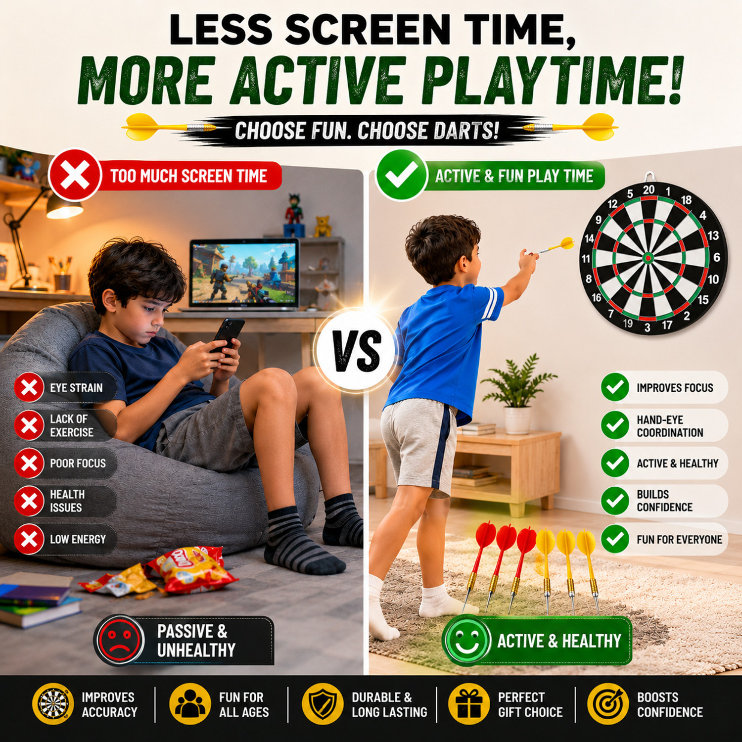 Image of Absales Premium Double-Sided Dartboard 38 cm 38.1 cm Dart Board