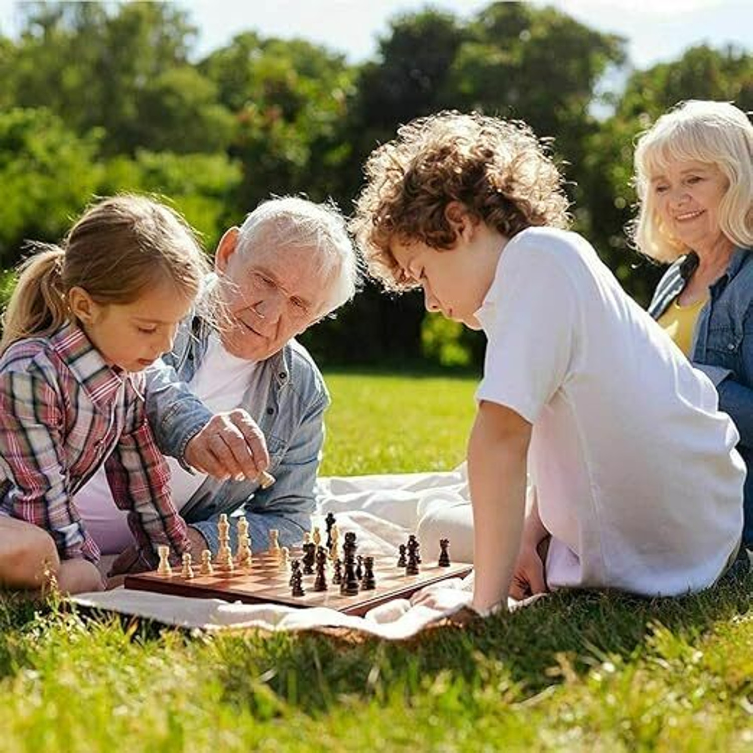 Image of Nakashi 12 INCH Wooden Folding Chess Set with Storage | Classic Chess Board Game 30 cm Chess Board