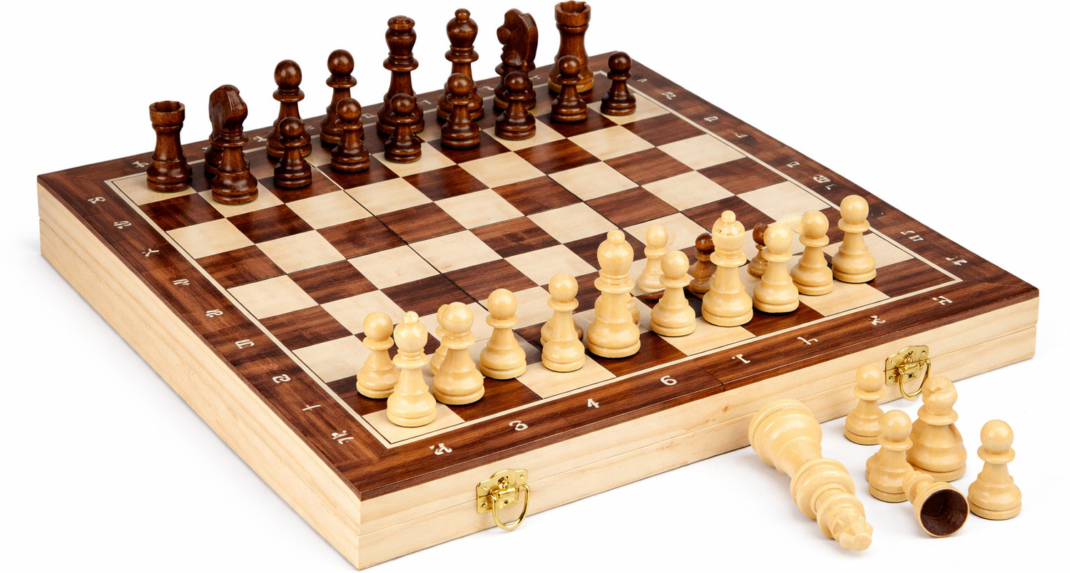 Image of Nakashi Premium Quality 13 Inch Wooden Chess Set with Folding Board & Storage 33 cm Chess Board