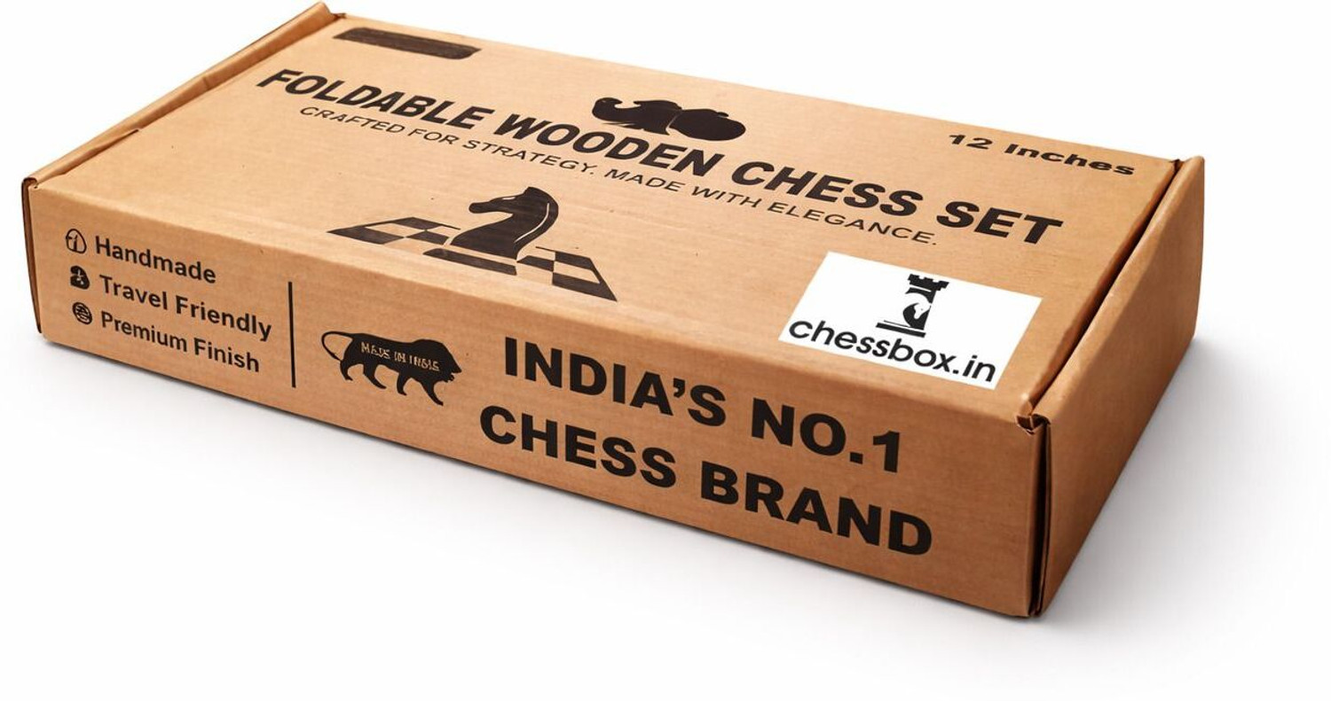 Image of chessbox 12 Inch magnetic travel wooden chess set with 2 extra queens 30 cm Chess Board