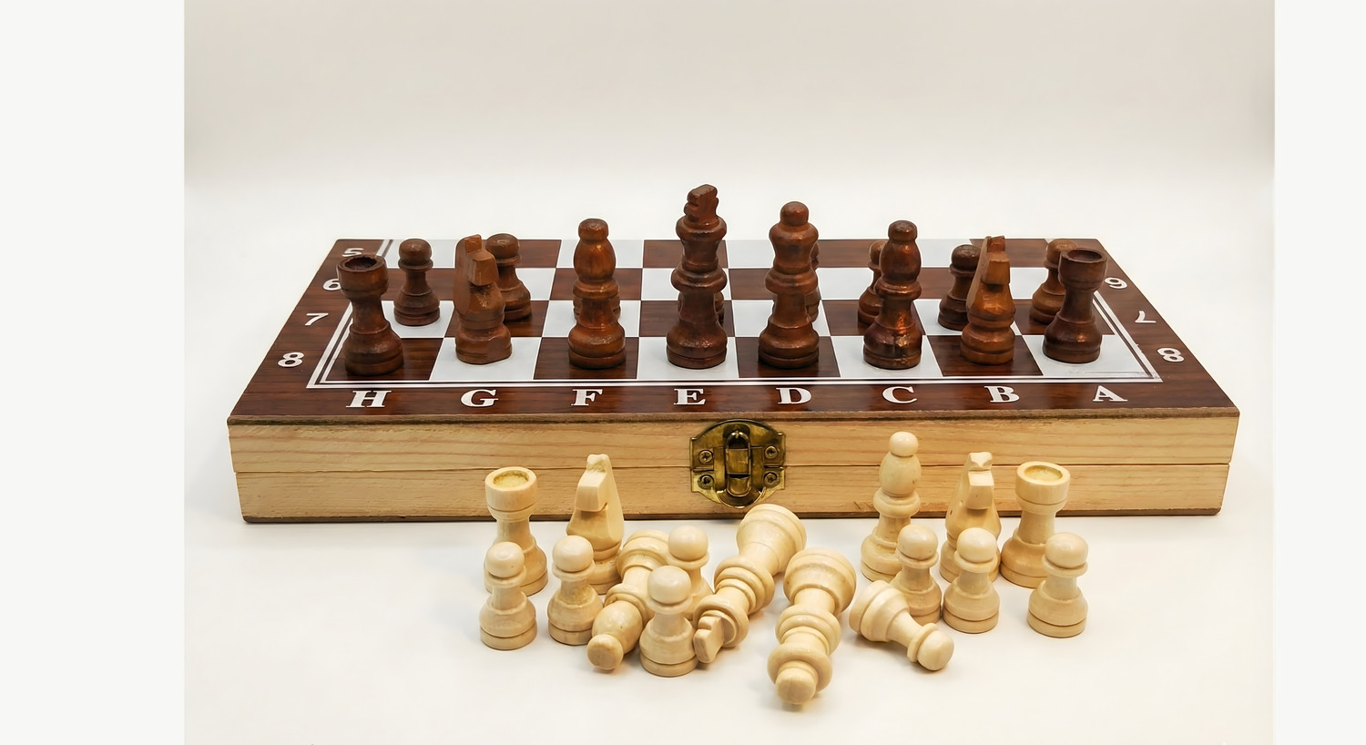 Image of Nakashi 12 Inch Wooden Folding Chess Set with Storage | Chess Game for Kids & Adults 30 cm Chess Board