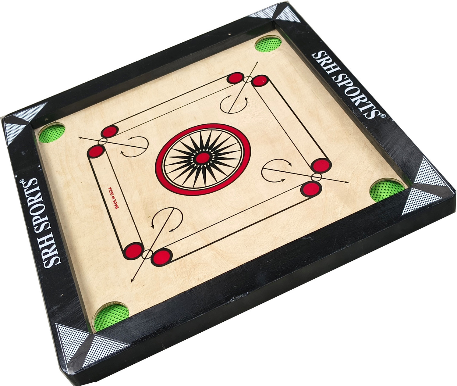 Image of Srh Sports 20X20 INCH SMALL SIZE CARROM WITH 20 PCS PLASTIC COIN WITH CHESS . 5 cm Carrom Board