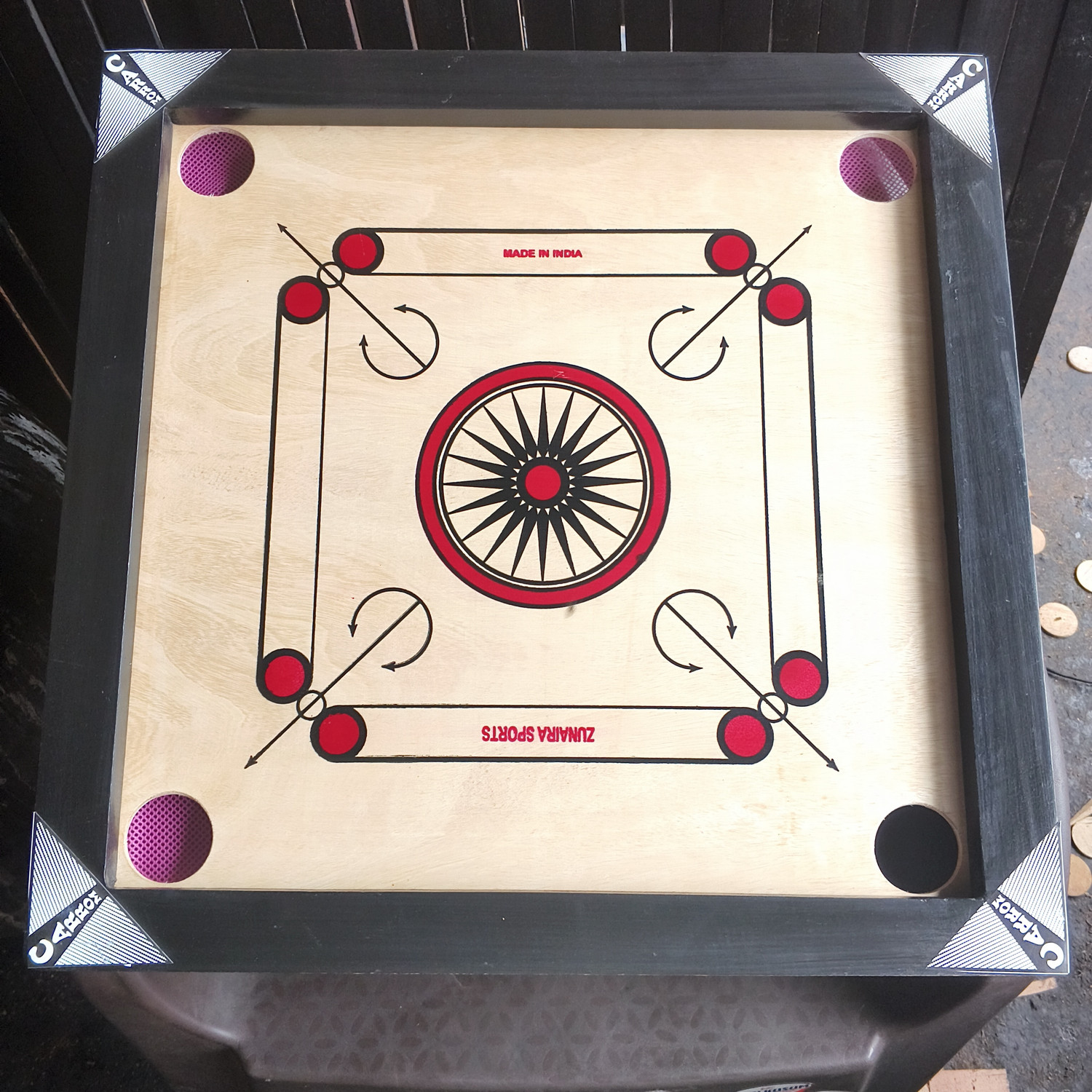 Image of Zunaira sports 20 Inch carrom board 4 cm Carrom Board (Multicolor)