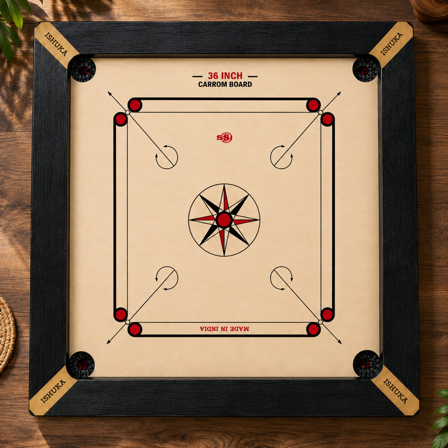 Image of amansporthub 36 Inch Wooden Carrom Board - Full Size Smooth Play Premium Indoor Game 91.44 cm Carrom Board