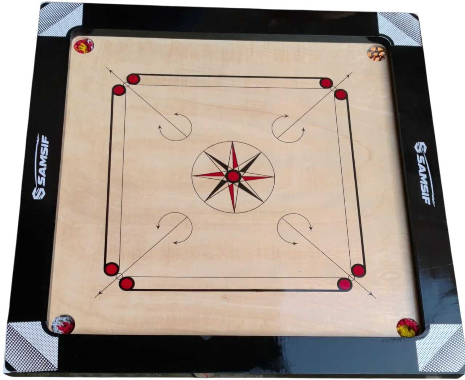 Image of SAMSIF 36x36 Carrom Board Full Size with Accessories 4 cm Carrom Board