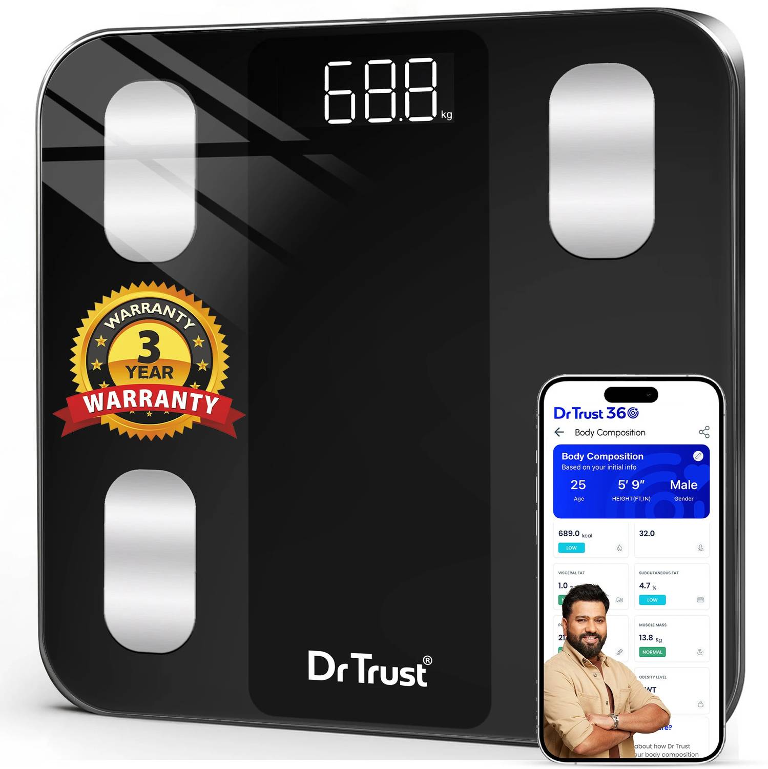 Dr Trust USA Legend Smart Body Fat Analyzer 526 BMI Weight Machin