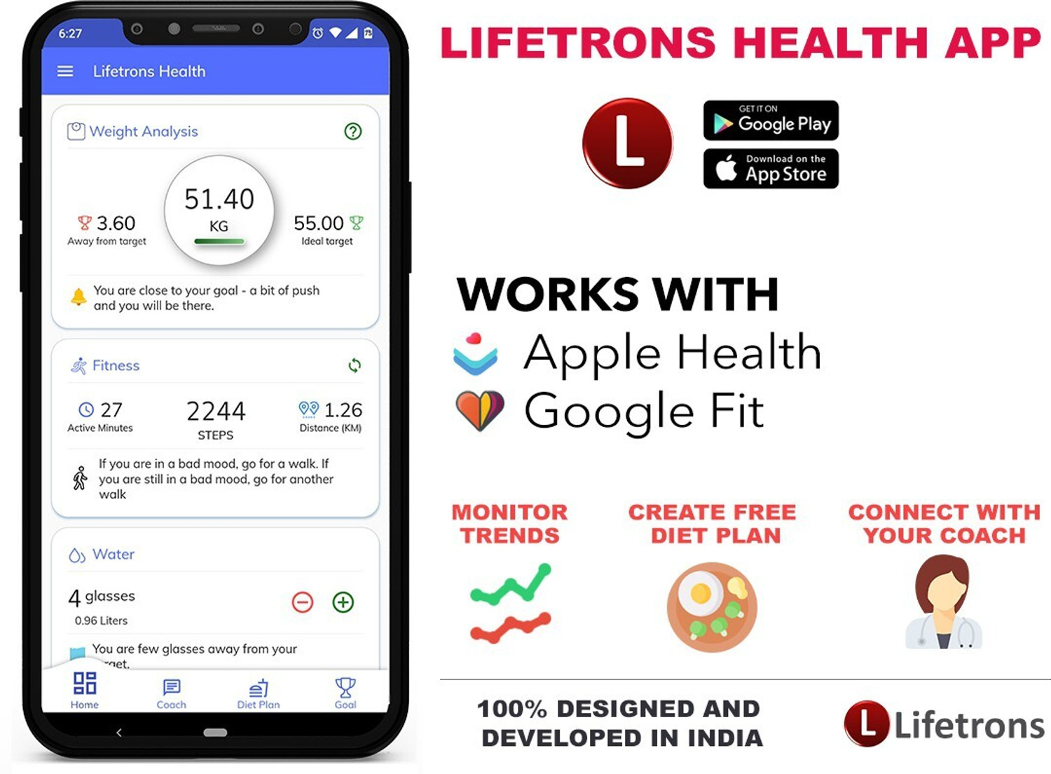 Image of Lifetrons Slinky Lite Digital Smart weight Scale with 12 Body Parameters & free mobile app Body Fat Analyzer