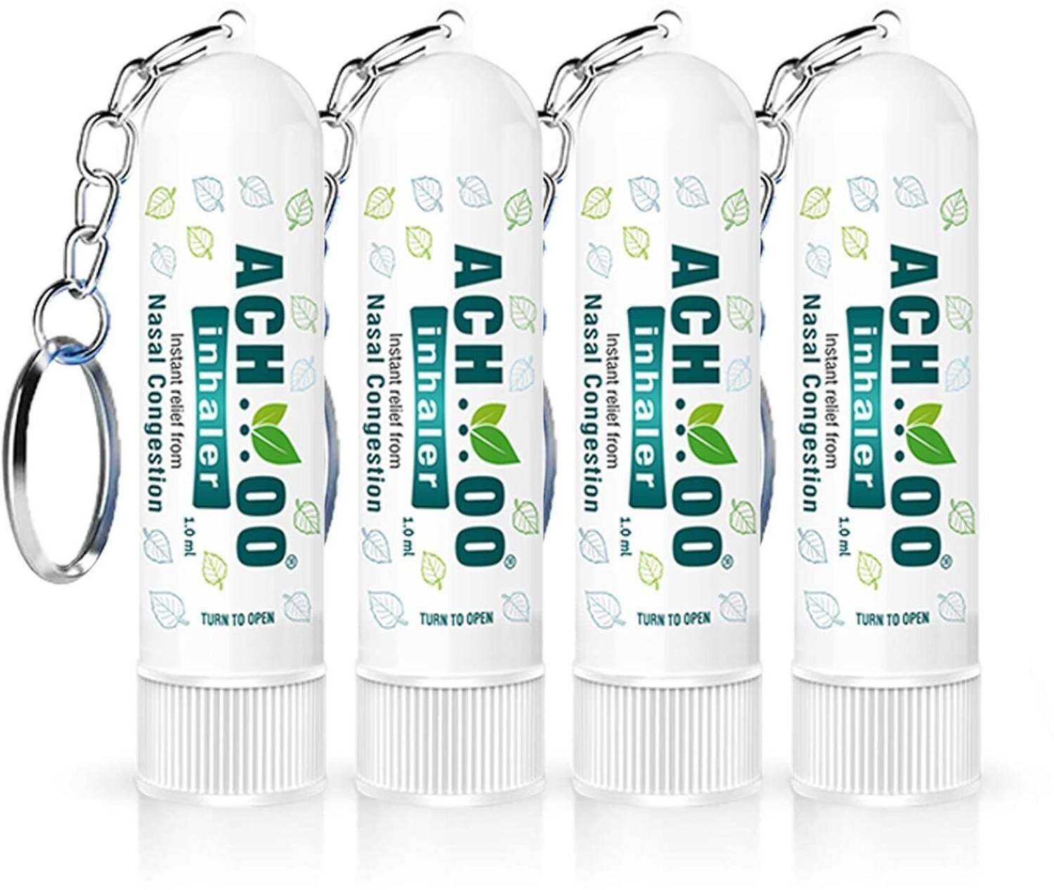 ACH...OO Inhaler Keychain Instant Relief for Cold and Nasal Congestion (Pack of 4) Inhaler