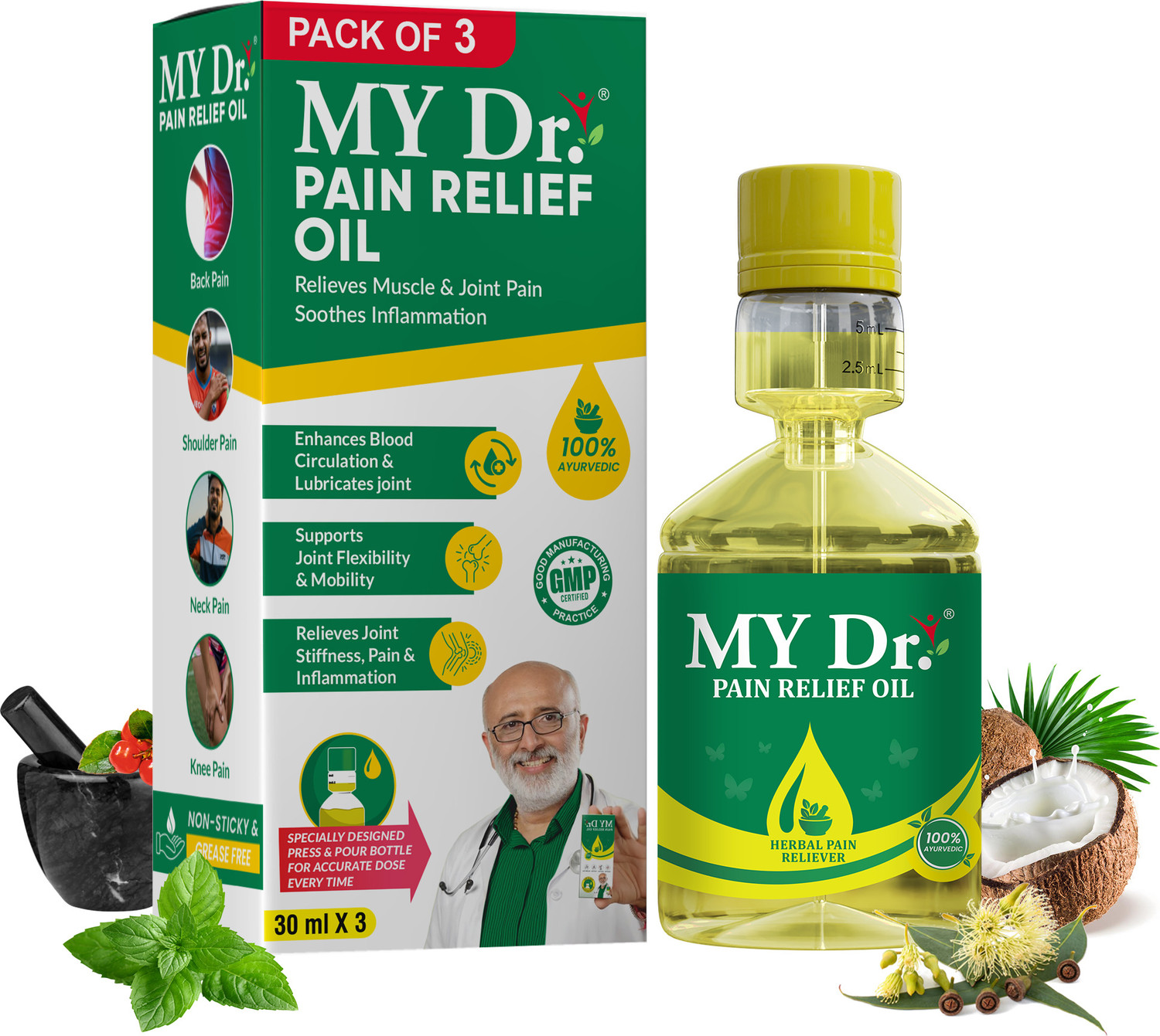 Image of MY Dr. Pain Relief Oil 35ml - Relieves Joint Pains & Body Pains Liquid