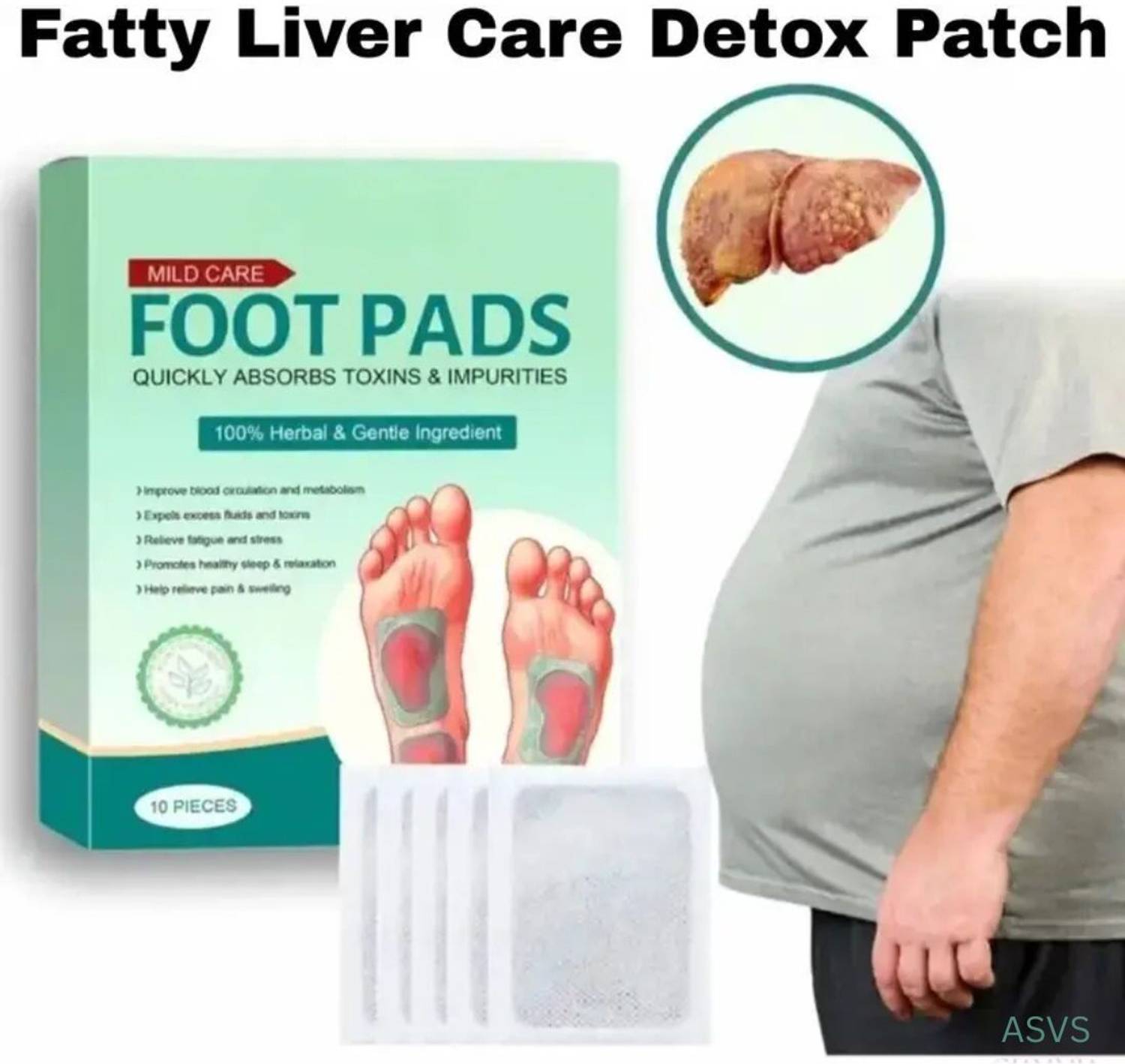ASVS Ginger Food Pads | Support Night Detox Naturally Routine Plaster & Patch