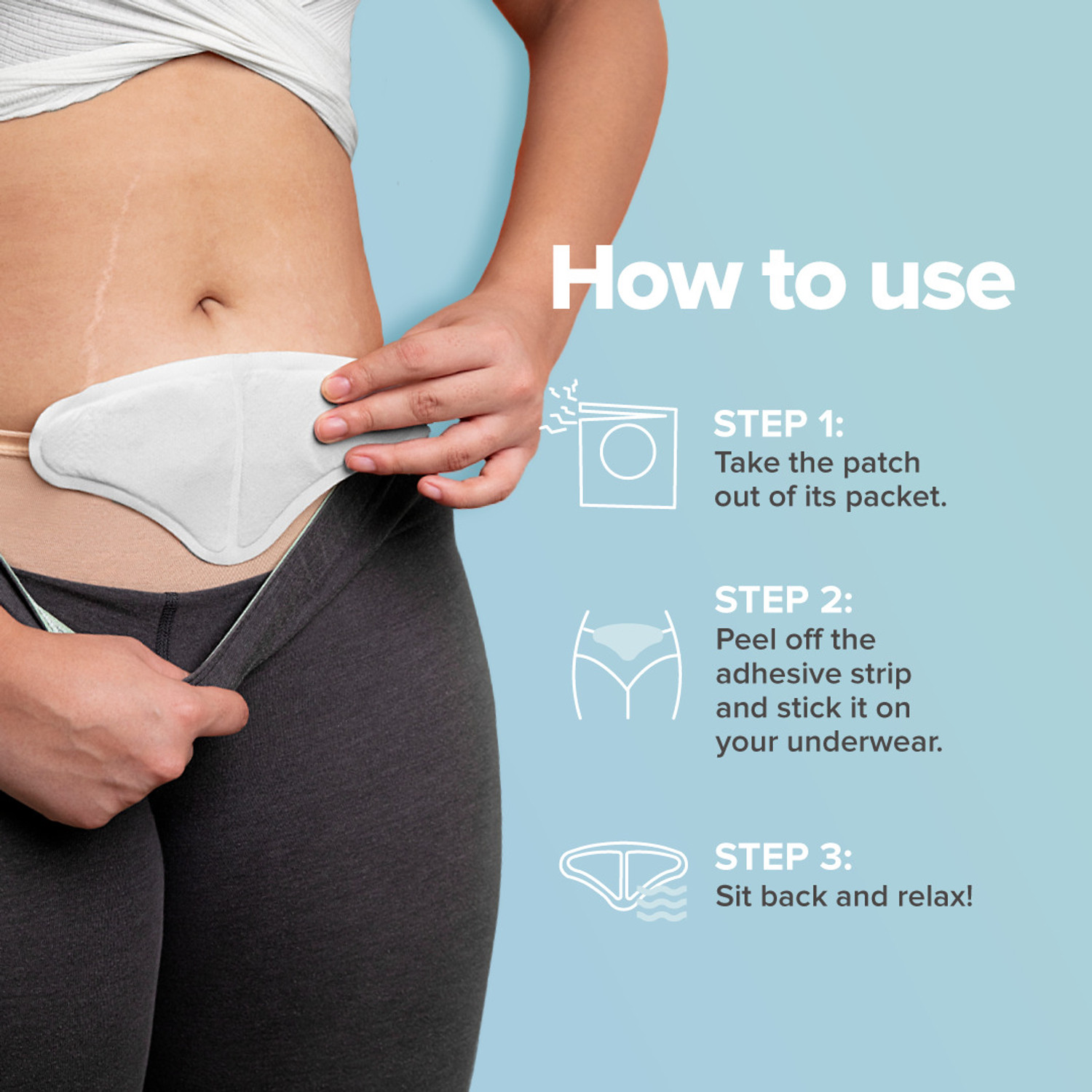 Image of Nua Cramp Comfort || Pack of 3 Heat Patches for Period Pain || 100% Natural and Portable || Lasts 8 Hours || Quick Relief from Menstrual Pain Plaster & Patch