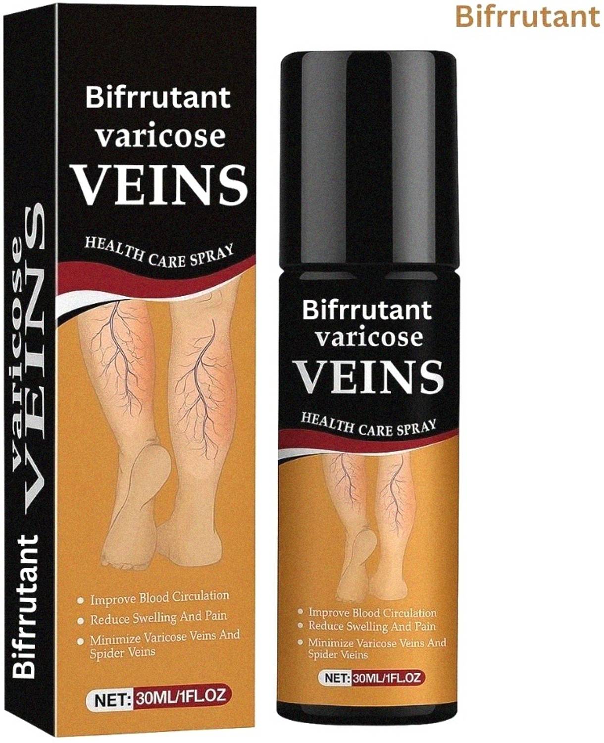 BIFRRUTANT turmeric varicose vein relief spray herbal support for leg health Spray