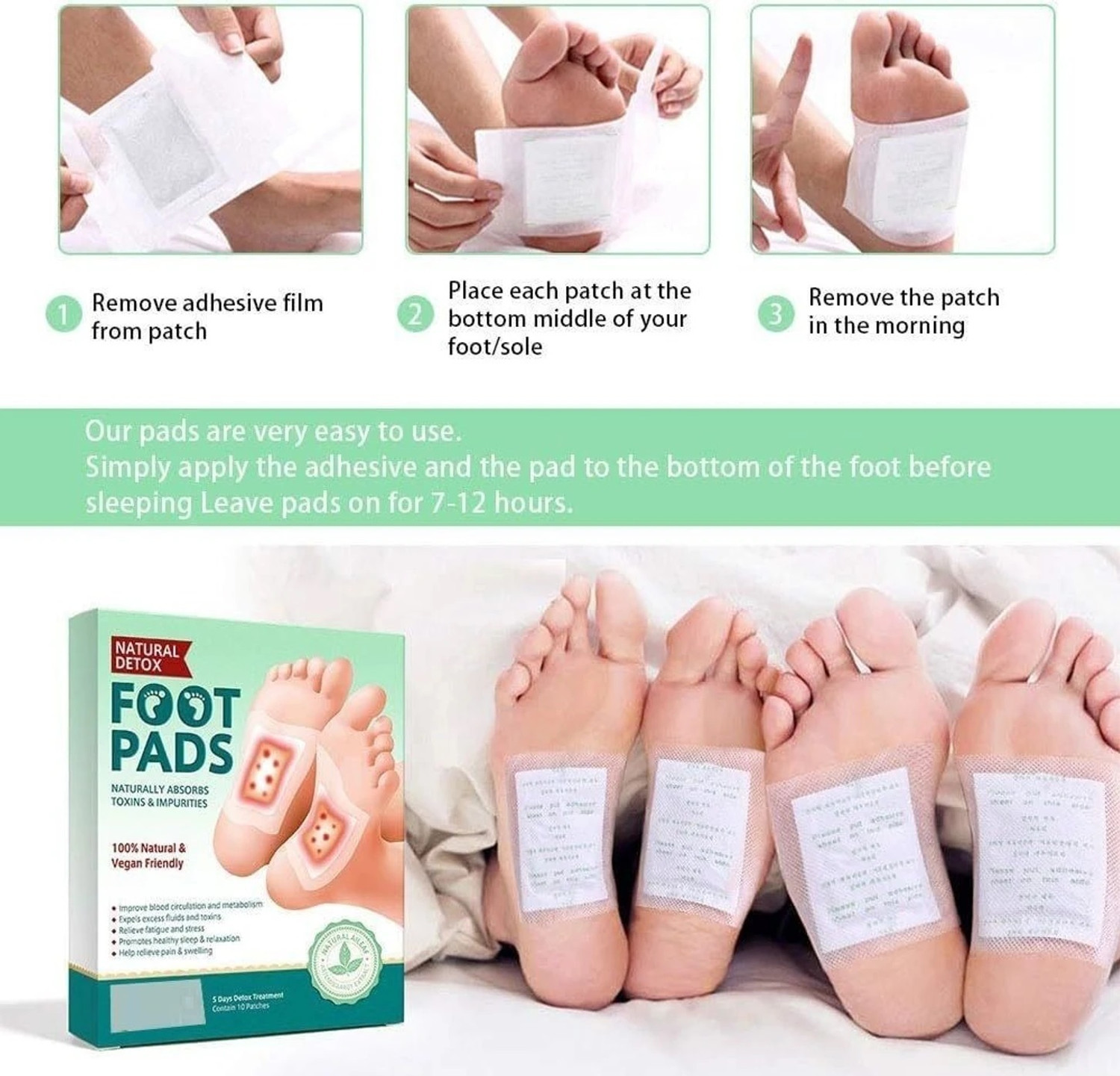 Image of ZRIYOS Foot Detoxs Herbal Patch | Pain Relief & Sleep Aid Plaster & Patch