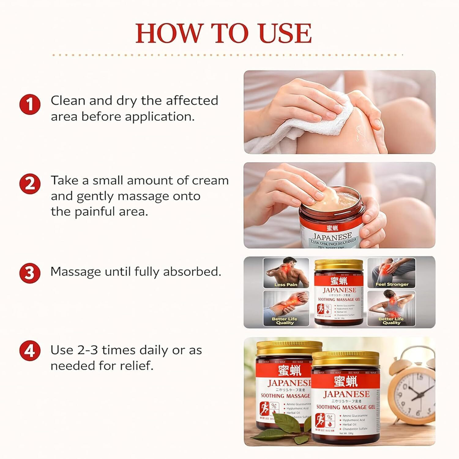Image of MAKFIRST Japanese Massage Gel For Instant Pain Relief For Bady Pain relief Gel