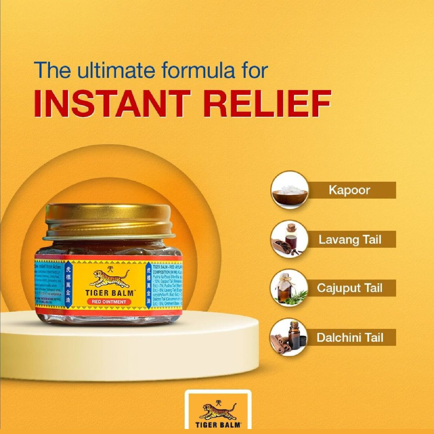 Image of Tiger Balm Red Ointment | Ayurvedic Pain Relief Balm | 9ml each (Pack of 6) Balm
