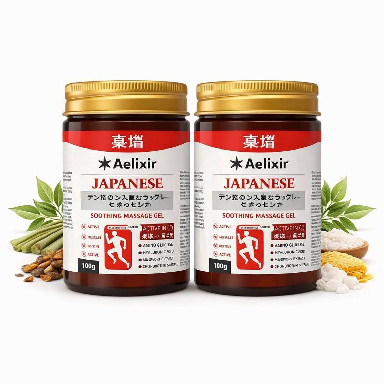 Aelixir Japanese Formula Soothing Massage Gel for Joint & Muscle Pain Relief – Gel