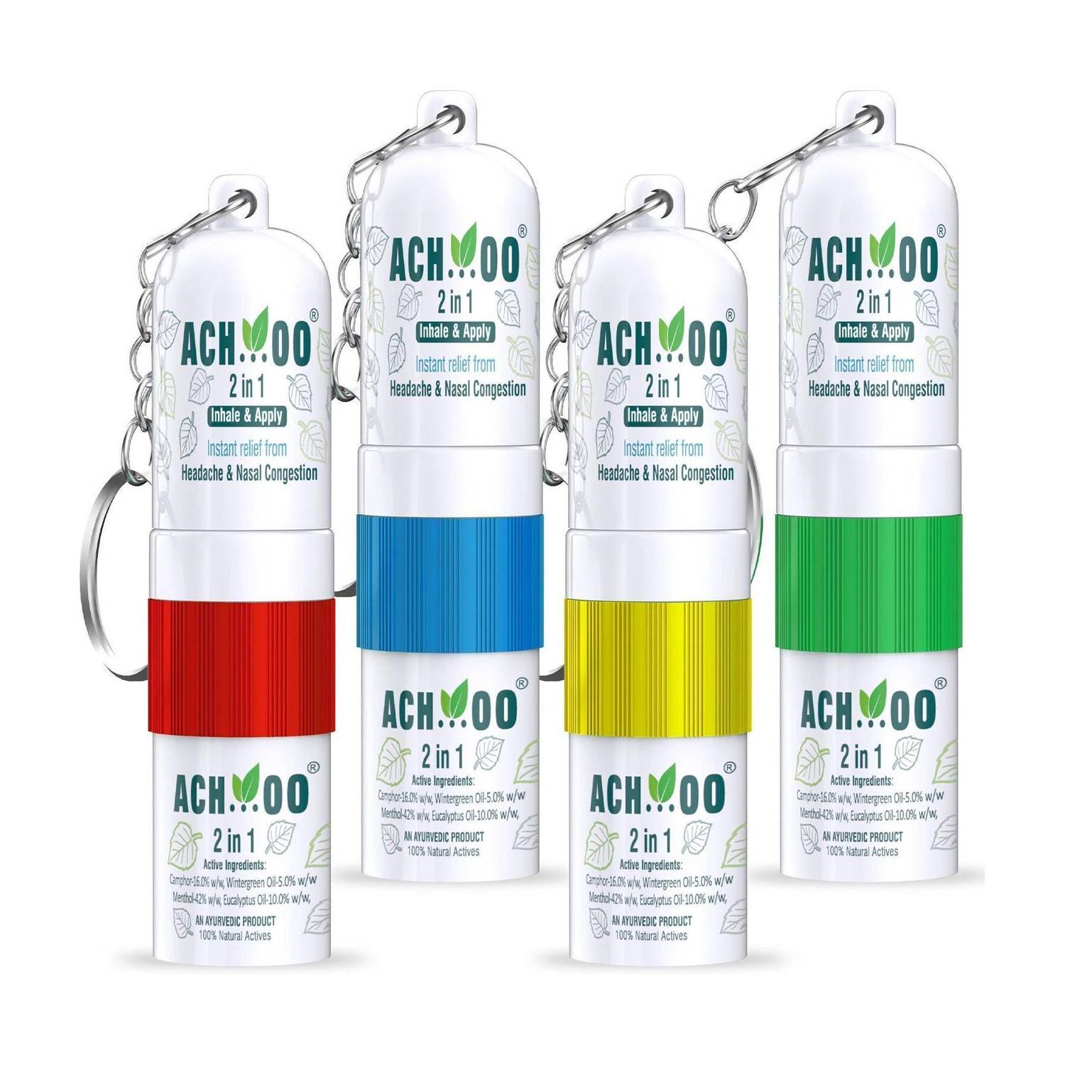 ACH...OO 2 In 1 Inhaler and Roll On Relief from Cold, Cough & Nasal Congestion Inhaler