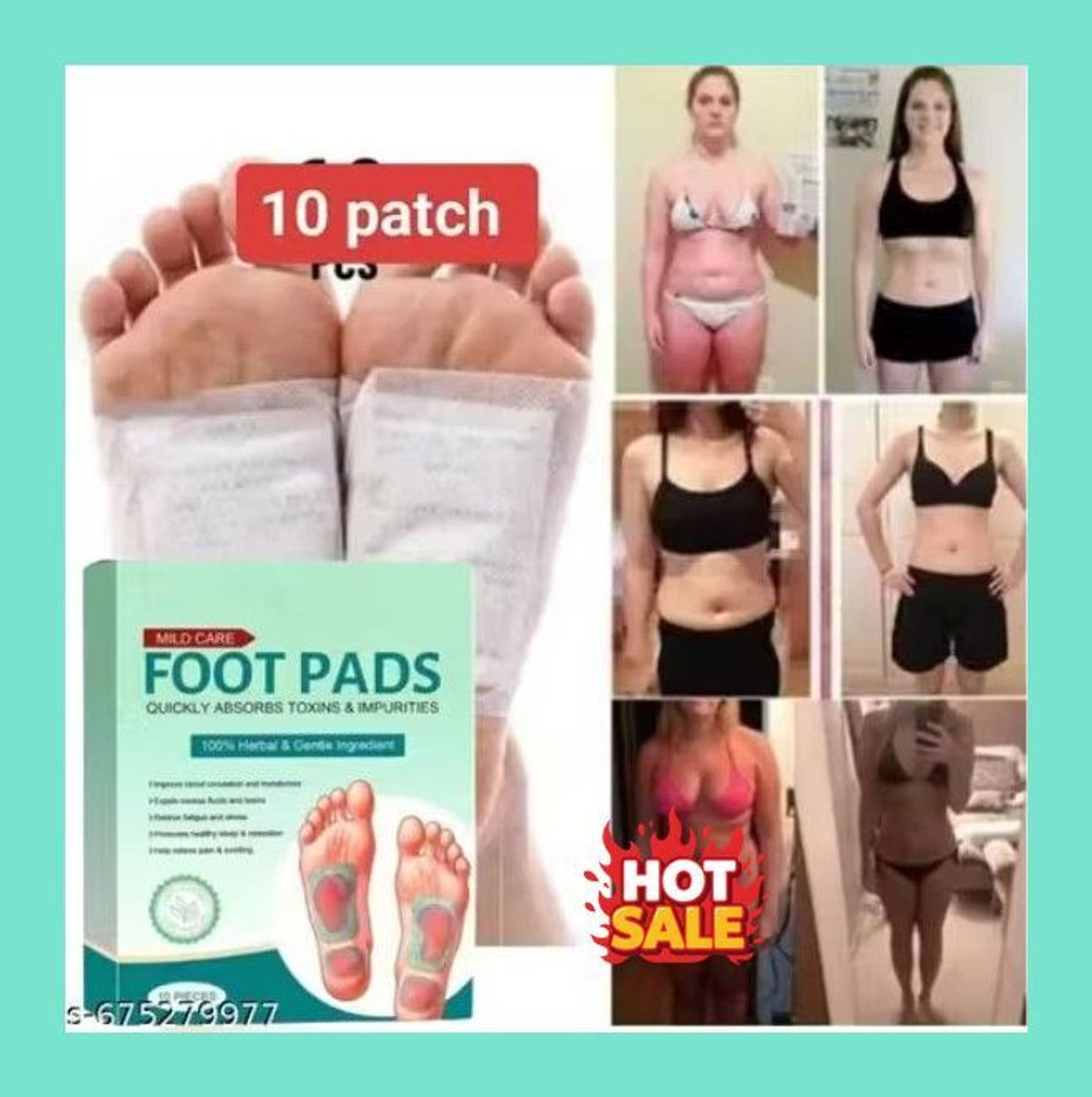 BOOCOAL Herbal Detox Foot Pads (20 Pcs) | Plaster & Patch