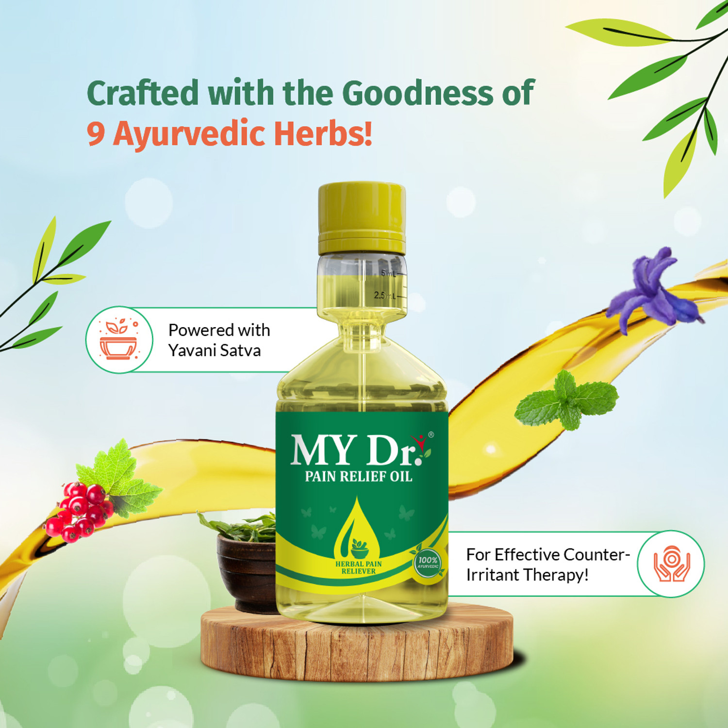 Image of MY Dr. Pain Relief Oil 35ml - Relieves Joint Pains & Body Pains Liquid