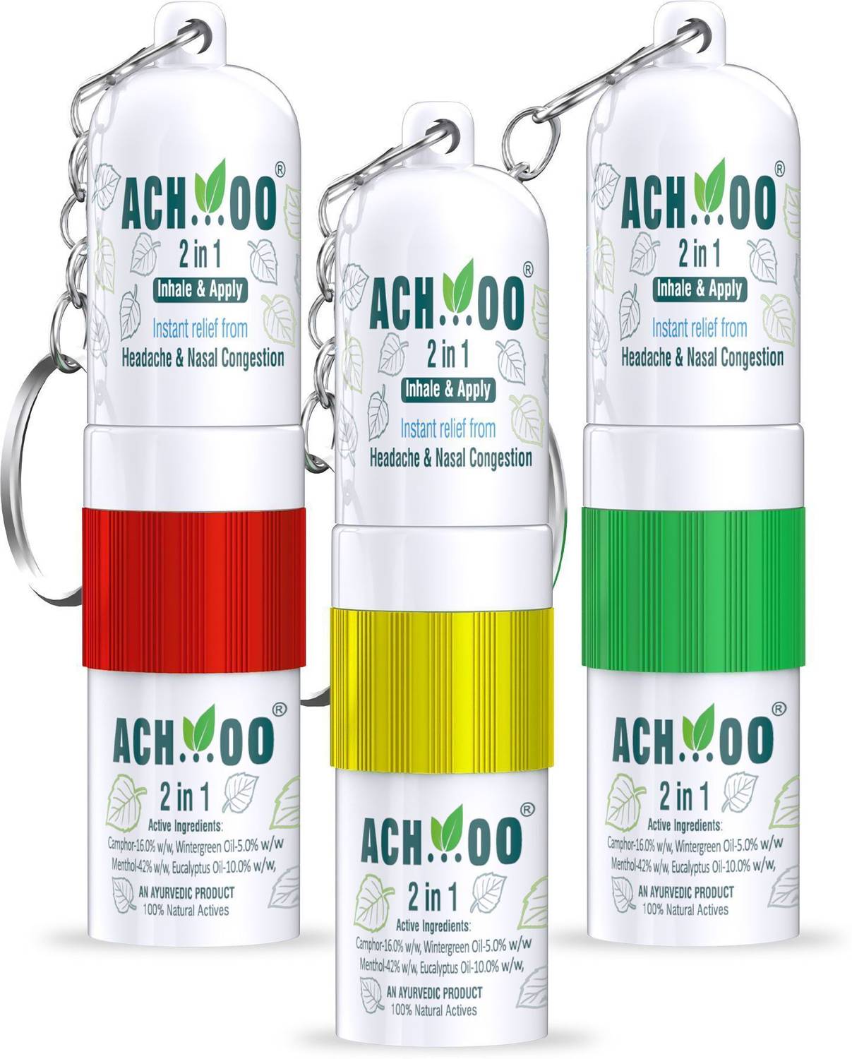 ACH...OO 2 In 1 Inhaler and Roll On Relief from Cold, Cough & Nasal Congestion Inhaler
