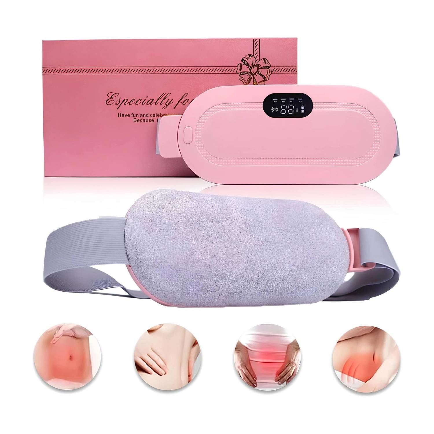 BELENZO Electric Cordless Heating Pad for Period Pain, Cramp Relief, Back Pain in Period Inhaler