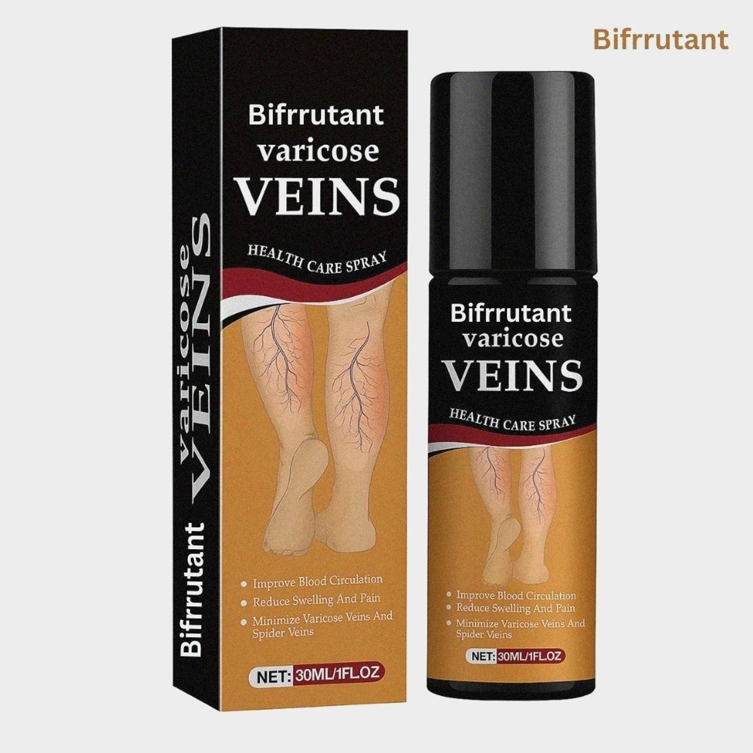 BIFRRUTANT varicose veins relief spray effective therapy for vein pain relief Spray
