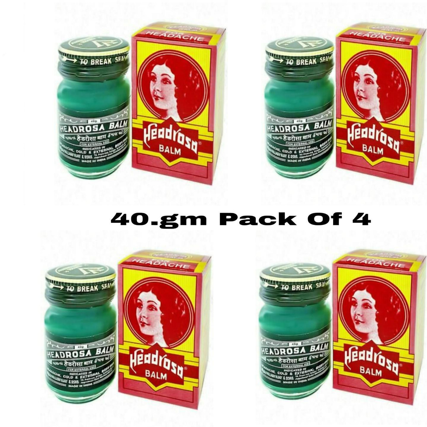 Image of Headrosa Pain Relief Balm 40.g Pack Of 4 Balm (4 x 40 g)