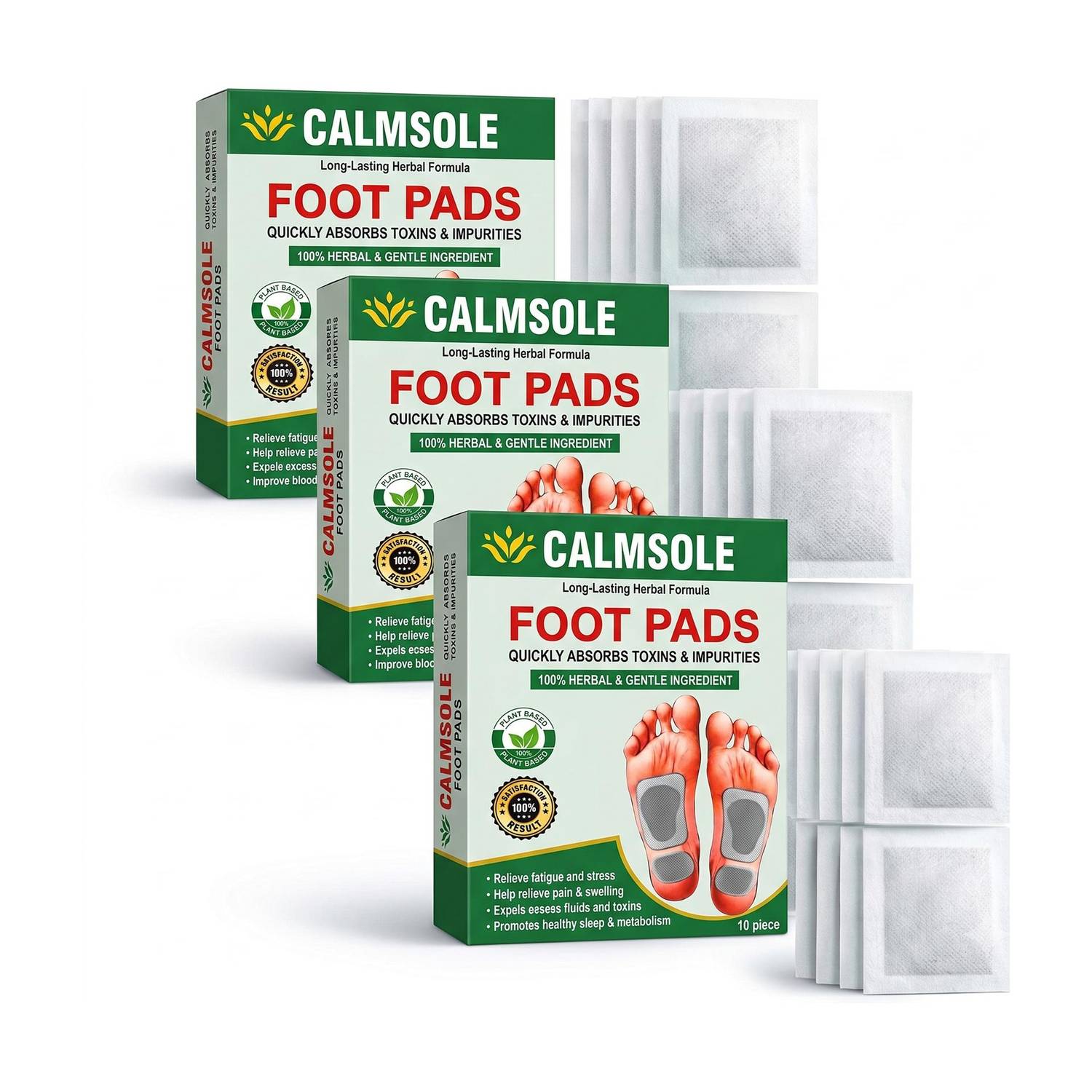 Calmsole weight loss Foot Pads, Herbal Detox Weight Routine Support & Enhanced Energy Plaster & Patch