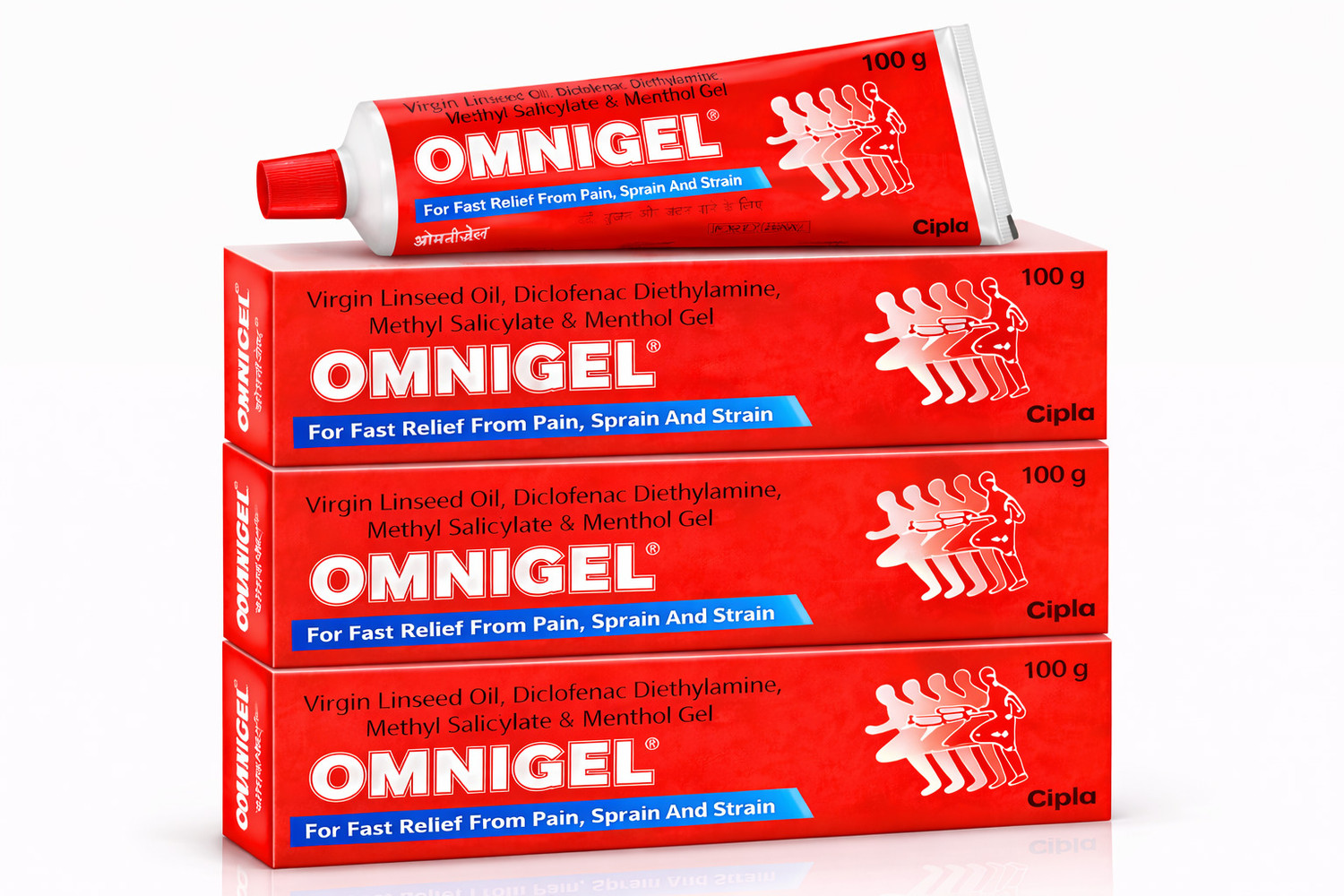 Image of Cipla Omnigel 100g Gel Fast Acting Pain Relief Muscle,Joint & Back Pain Relief Formula Cream