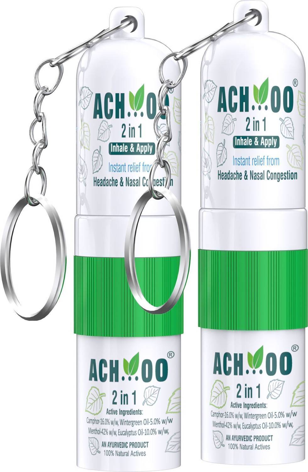 ACH...OO 2 In 1 Inhaler and Roll On Relief from Cold, Cough & Nasal Congestion Inhaler