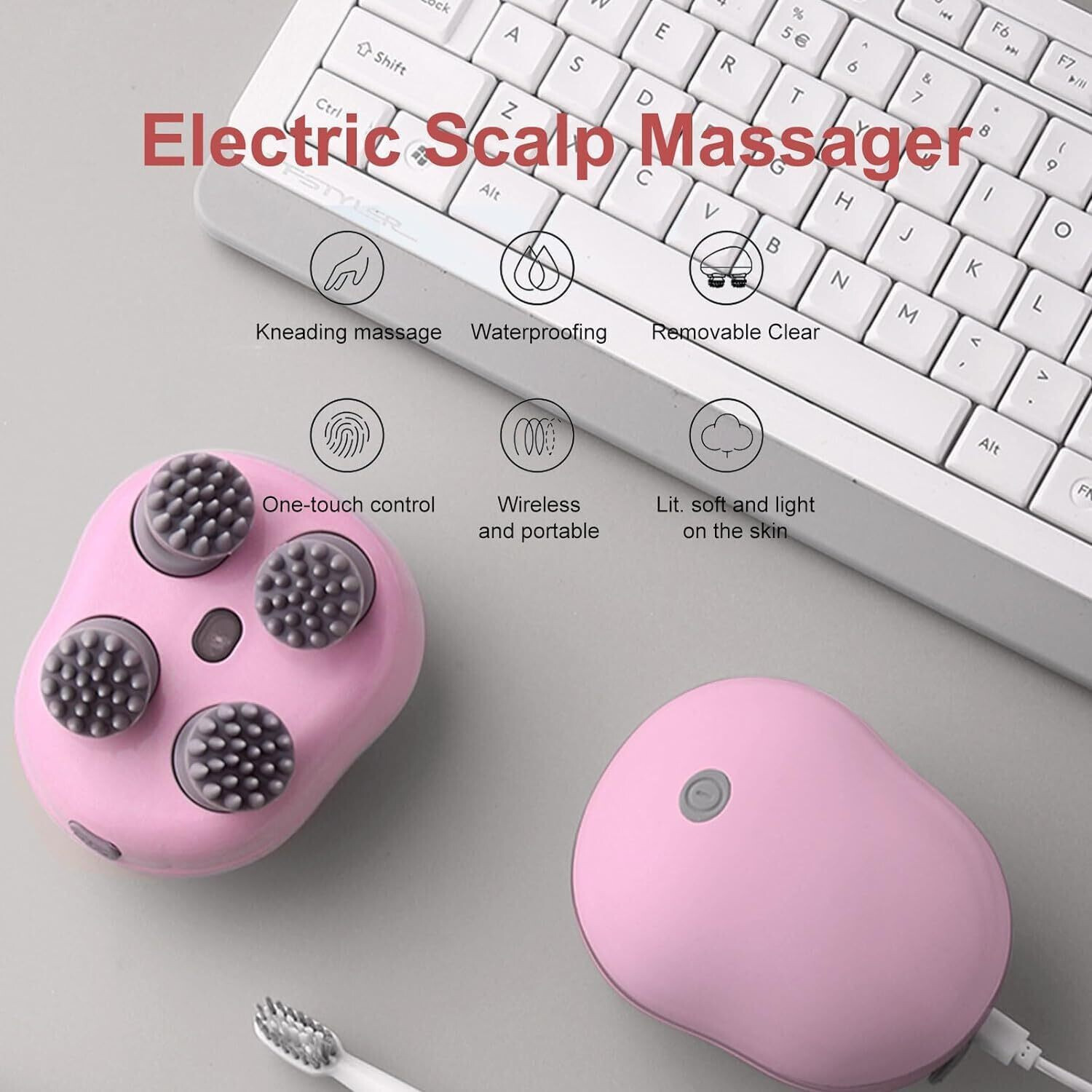 Image of BELENZO Revive Scalp Massager | 96 Silicon Kneading Points with Detachable Heads Inhaler