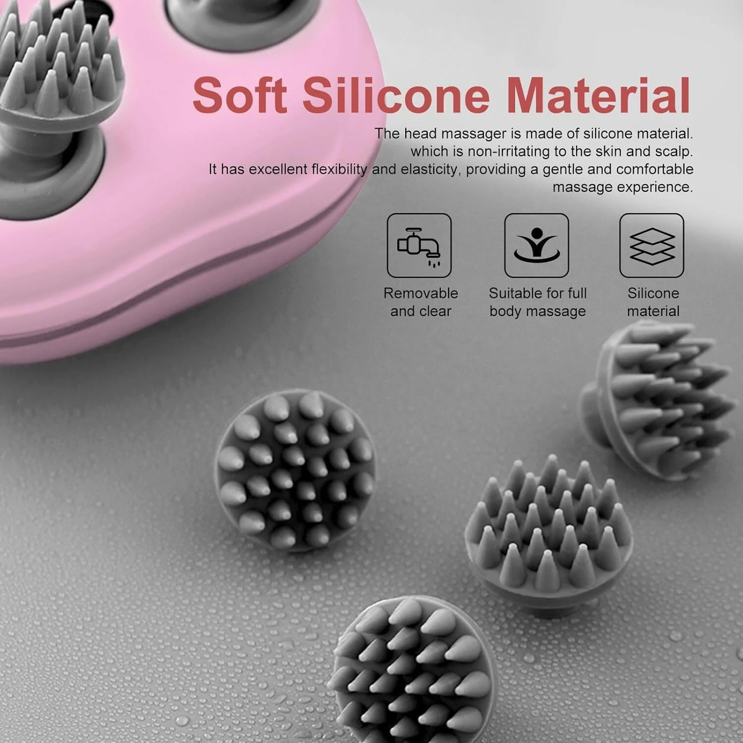 Image of BELENZO Revive Scalp Massager | 96 Silicon Kneading Points with Detachable Heads Inhaler