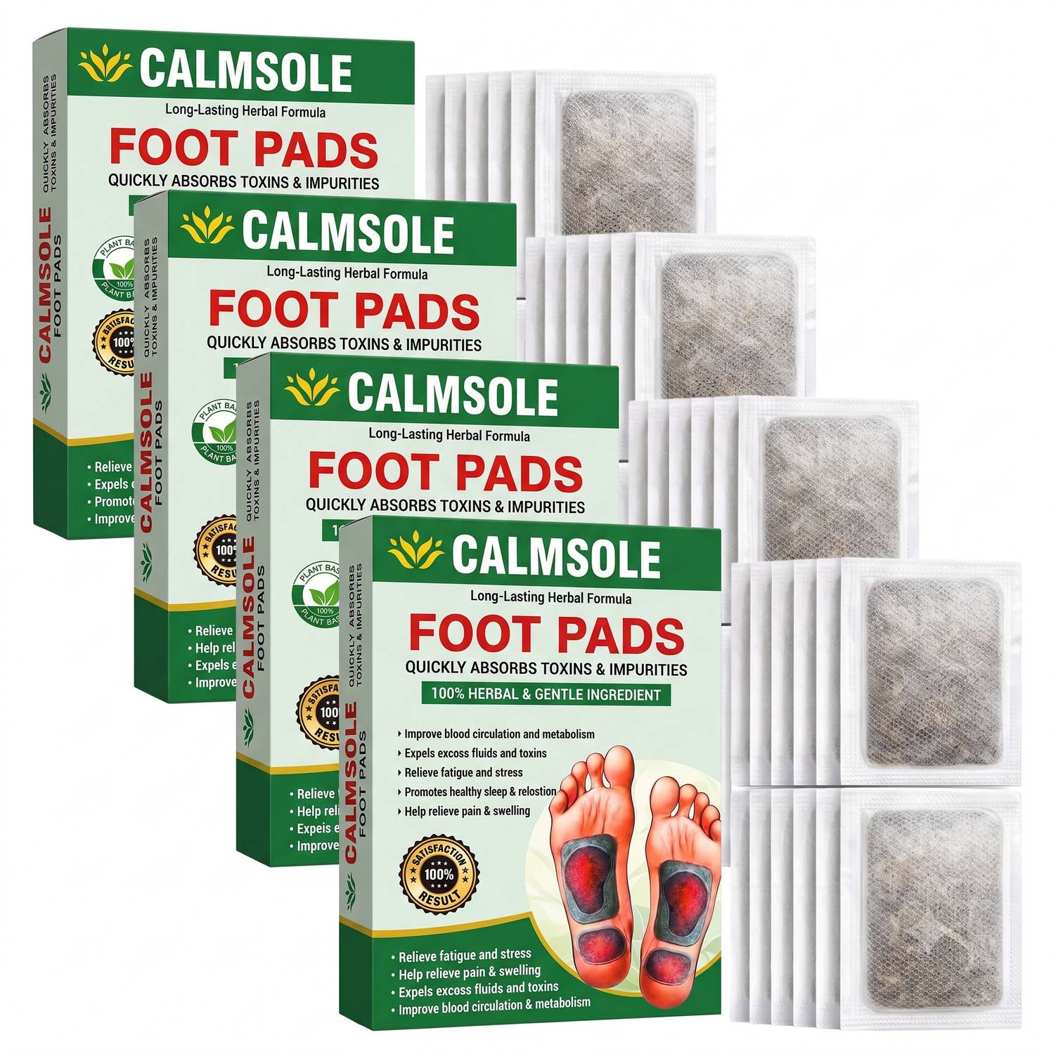 Calmsole Foot Pads weight loss Herbal Detox Weight Routine Support & Enhanced Energy Plaster & Patch