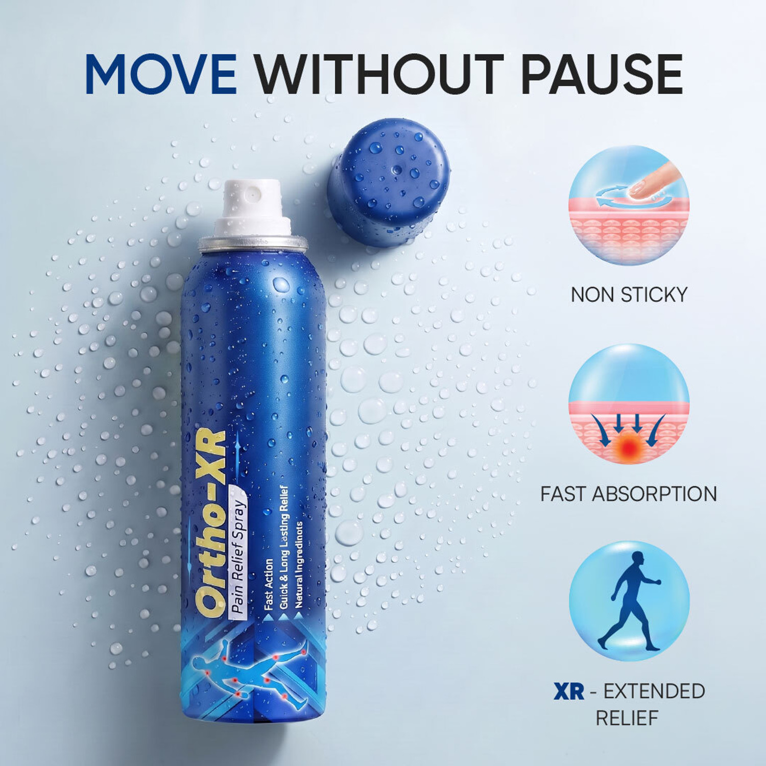 Image of ORTHOXR Pain Relief Spray 50gms For Back, Joint, Shoulder, Knee & Ankle - (Pack of 2) Spray