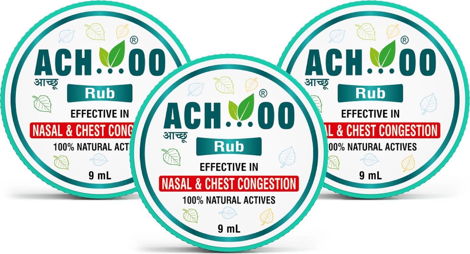 ACH...OO Rub for Nasal and Chest Congestion With 100% Natural Actives Balm
