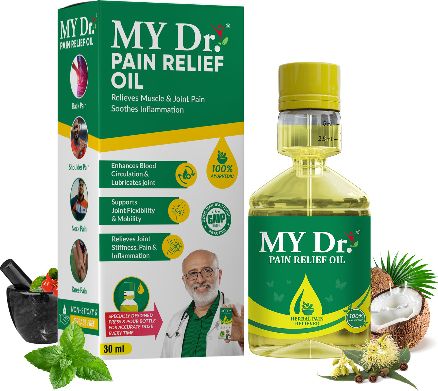 Image of MY Dr. Pain Relief Oil 35ml - Relieves Joint Pains & Body Pains Liquid