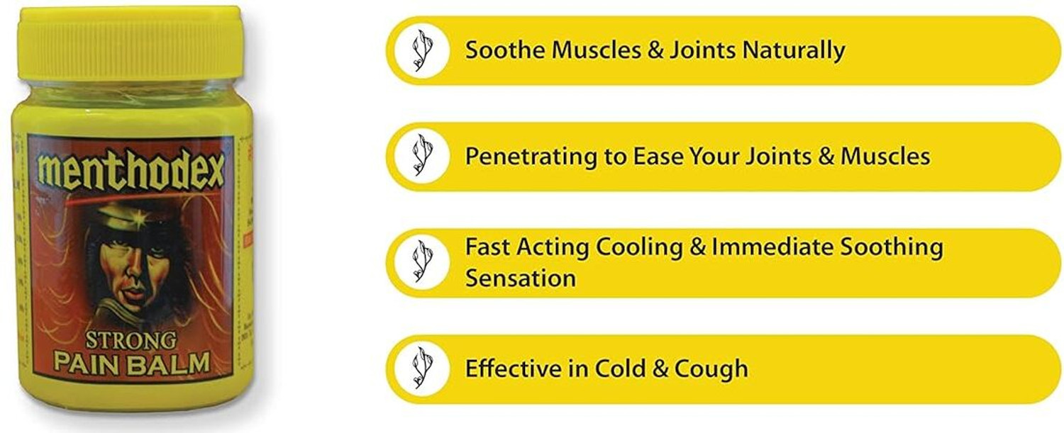 Image of Menthodex Pain Relief Balm - Ayurvedic Formula for Pain & Cold Relief Balm (2 x 100 g)