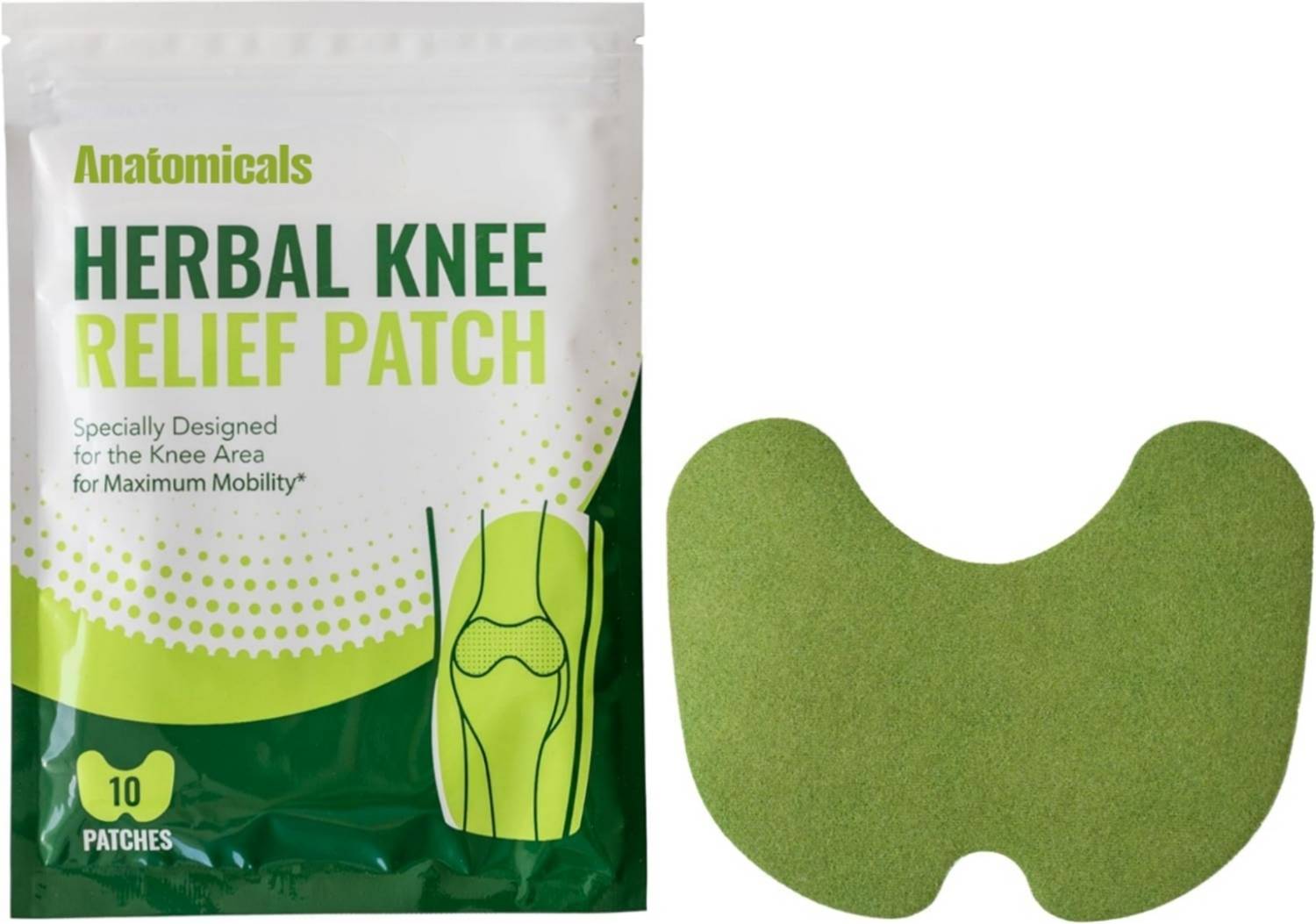 Anatomicals Herbal Knee Relief Patches (10 Count) – Natural Joint Support for Knee Plaster & Patch