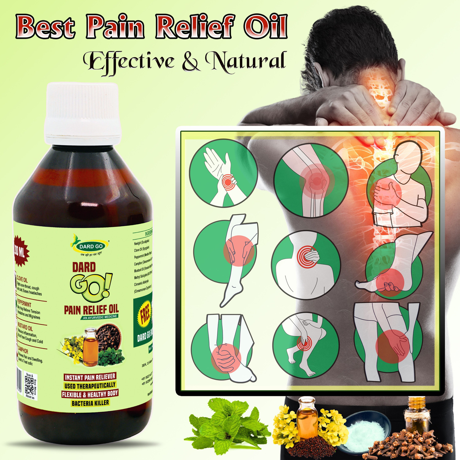 Image of DARDGO Best Pain Relief Oil for Joint Pain, Knee Pain, Sciatica Pain Liquid