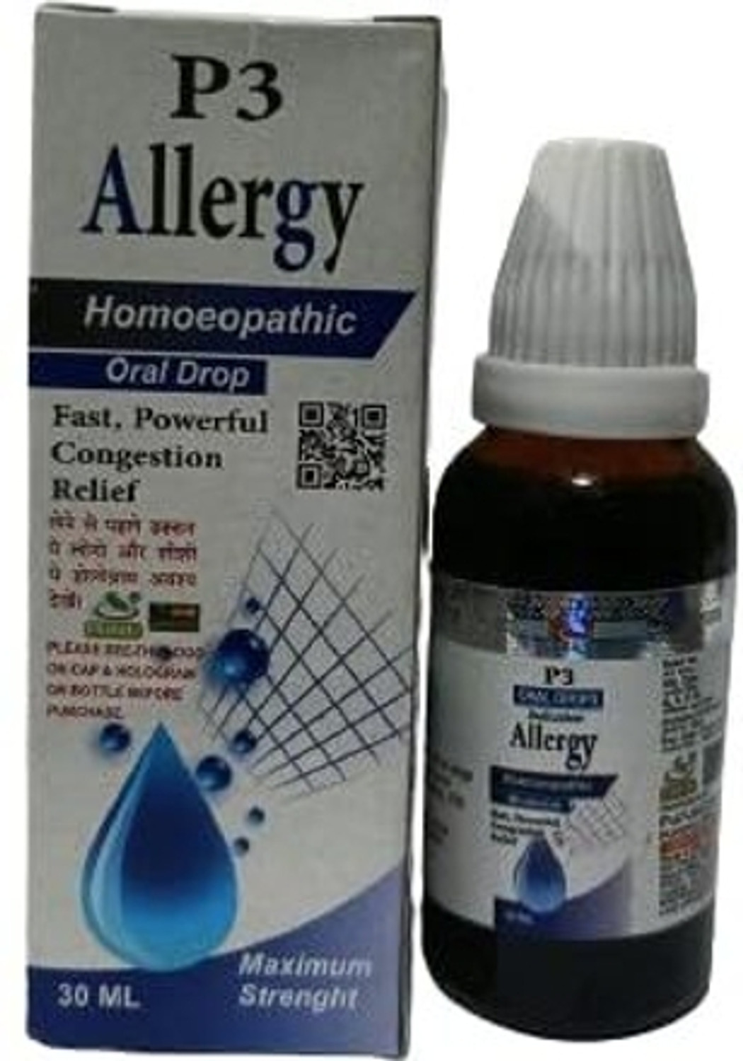 Image of Purusottam Homeo Bikash Laboratory PHBL P3 Allergy Drops for Fast, Powerful Congestion Relief (Pack of 2) Liquid