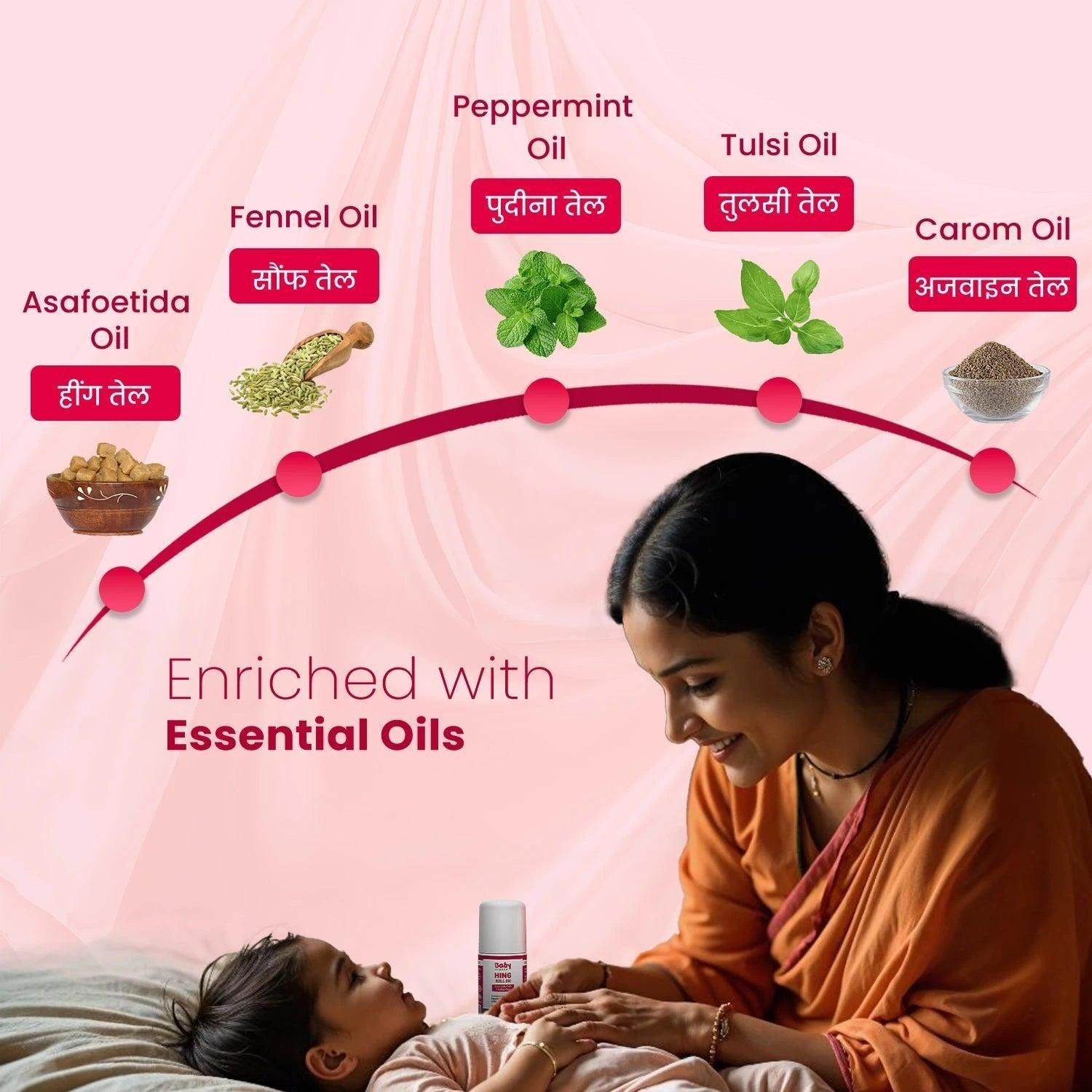 Image of BabyOrgano Hing Roll on for colic, constipation and indigestion in babies