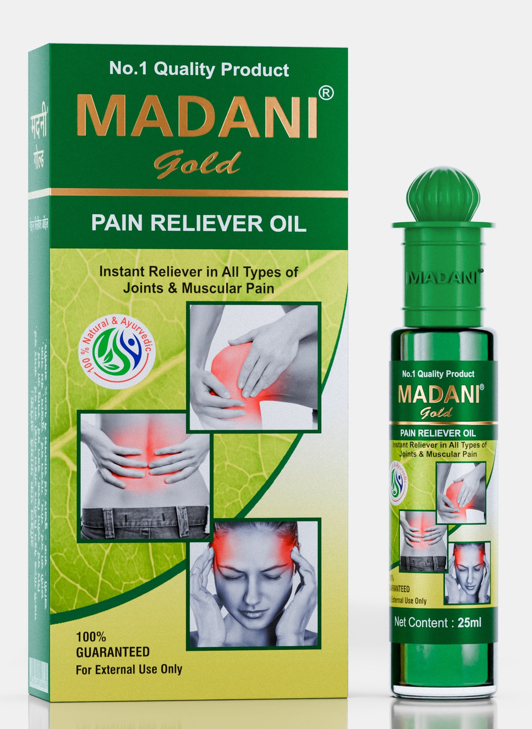 Image of Madani Gold Pain Reliver Oil Roll on 100% gauranteed Liquid (25 ml)