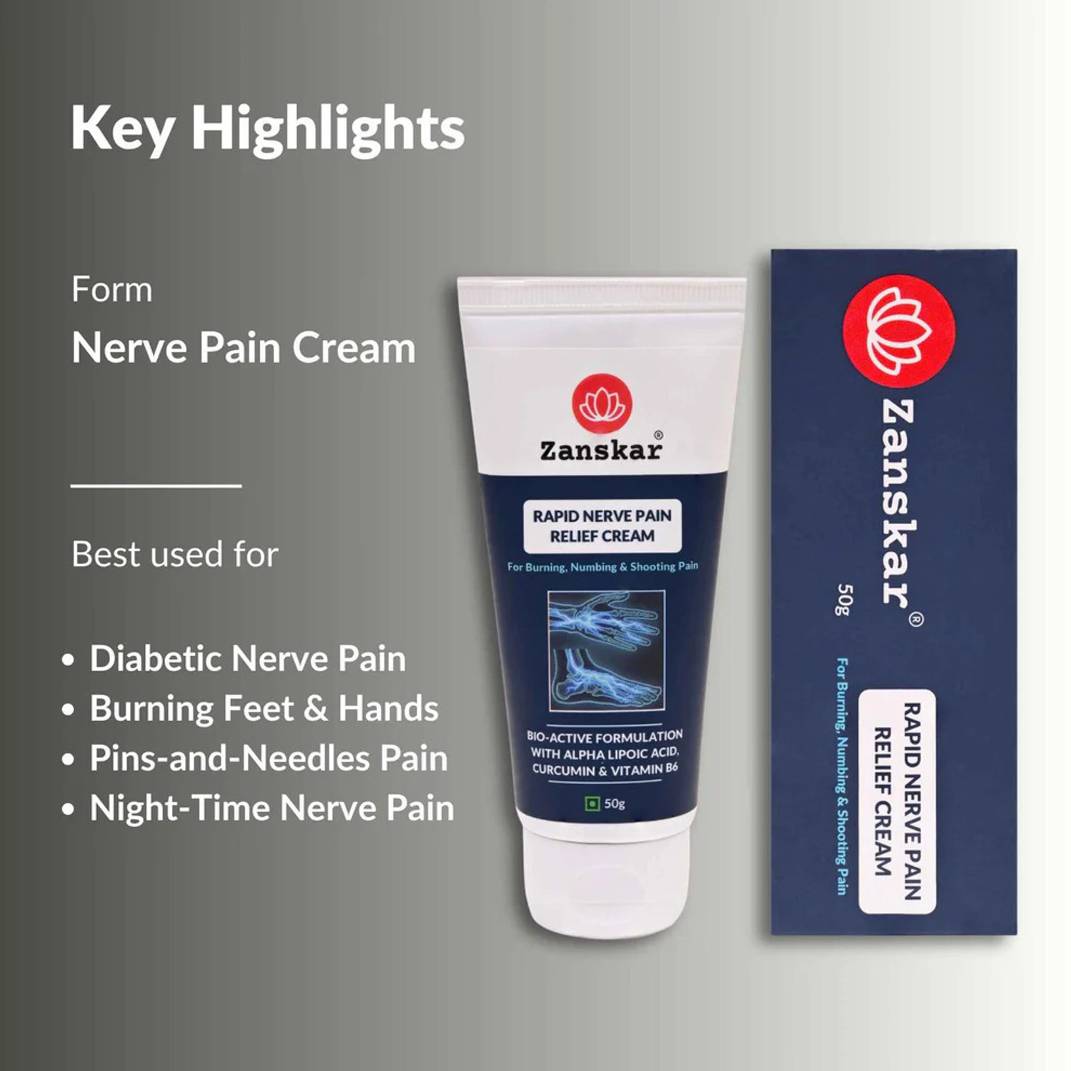 Image of Zanskar Rapid Nerve Pain Relief Cream