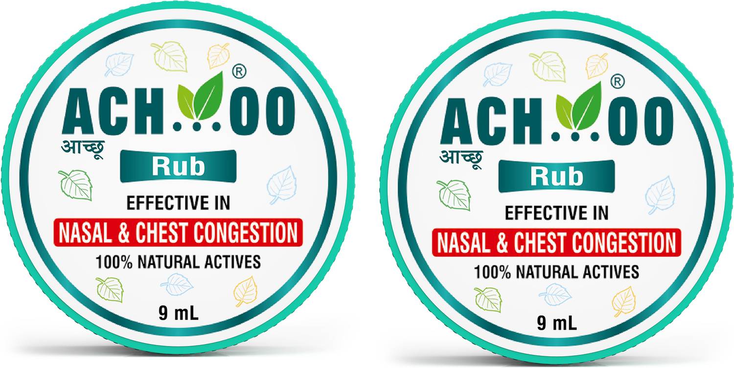 ACH...OO Rub for Nasal and Chest Congestion With 100% Natural Actives Balm