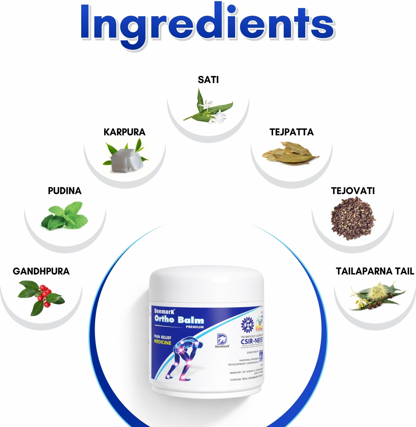 Image of DEEMARK Ortho-Ayurvedic Pain Relief for Knee, Back, Neck, Shoulder,Joint & Muscle Pain Balm