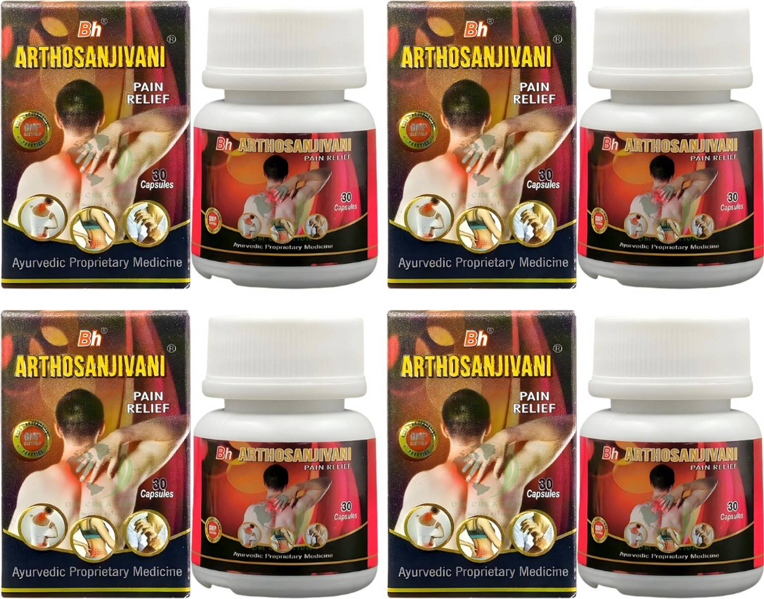 ARTHOSANJIVANI 100% AYURVEDIC NATURAL CAPPSULE FOR ALL KIND OF BODY PAIN RELIEF PACK OF 4 Capsules