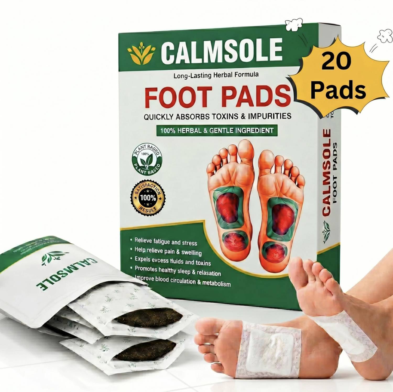 Calmsole Foot Pads | Ginger Pads – Light Night Comfort Plaster & Patch Plaster & Patch